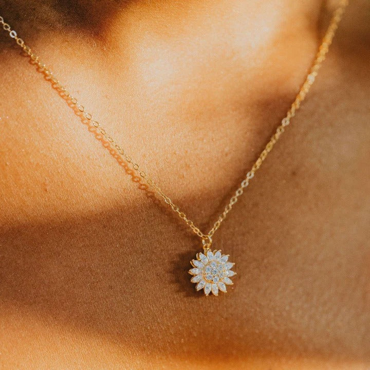 Rotating Sunflower Necklace